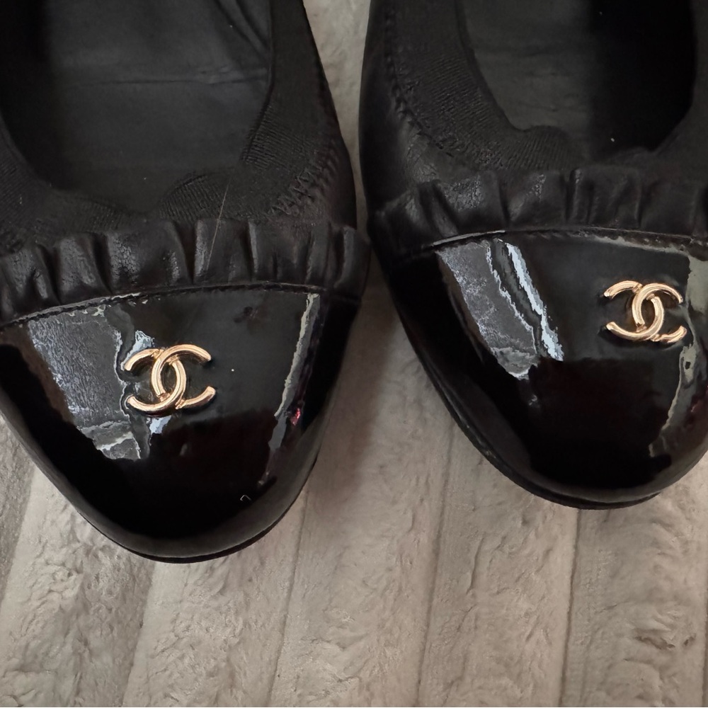 Chanel Black Women's ballerina ruffle flats Shoes - Picture 6 of 10